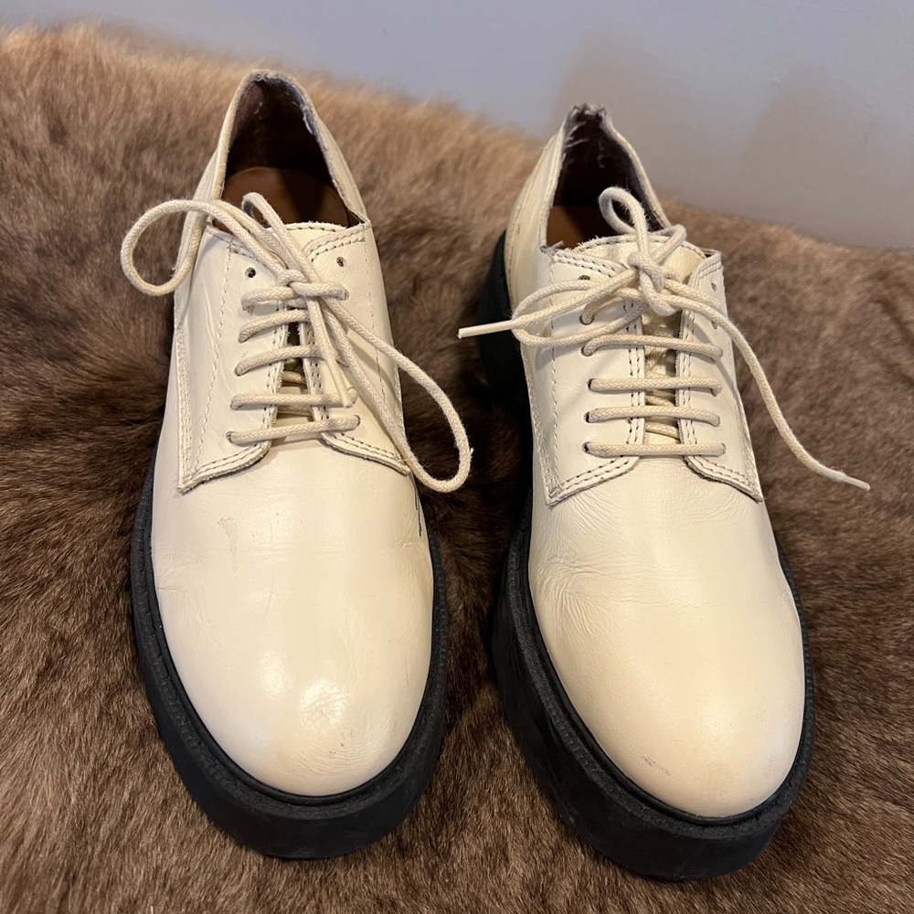 Zara Cream & Black Platform Oxford Shoes – Preloved - Picture 3 of 8
